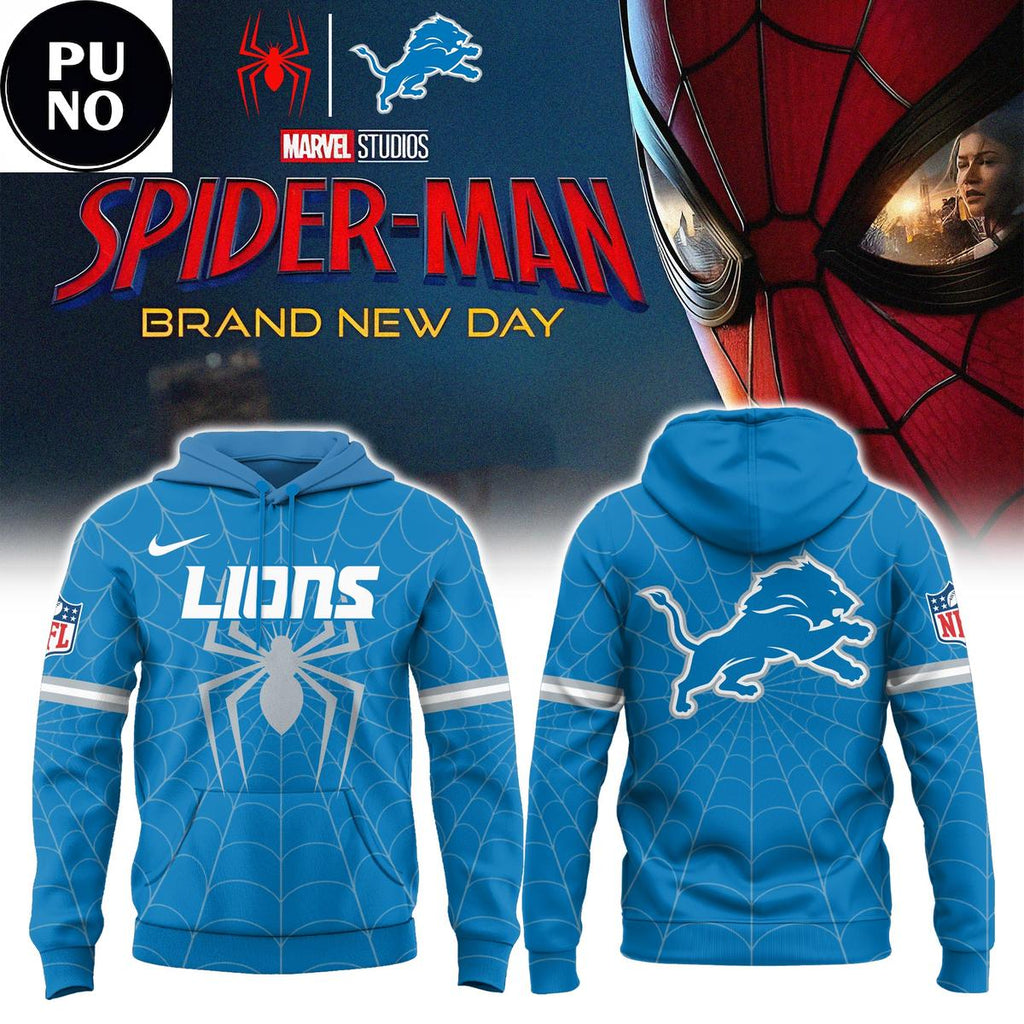 Detroit Lions x Spider Man 2026 Hoodie T-Shirt