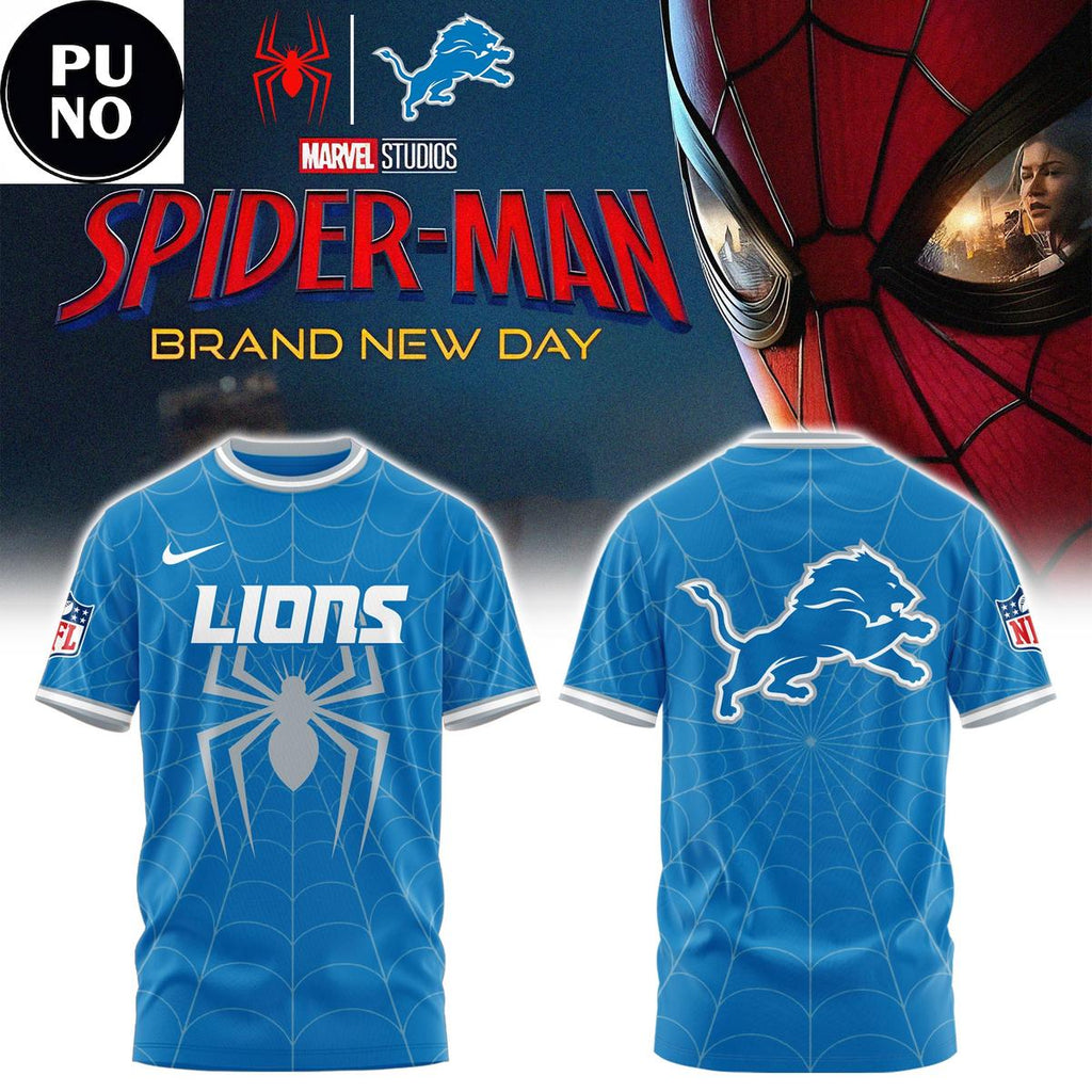 Detroit Lions x Spider Man 2026 Hoodie T-Shirt