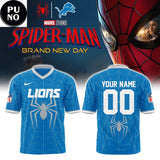 Detroit Lions x Spider Man 2026 Personalized Football Jersey