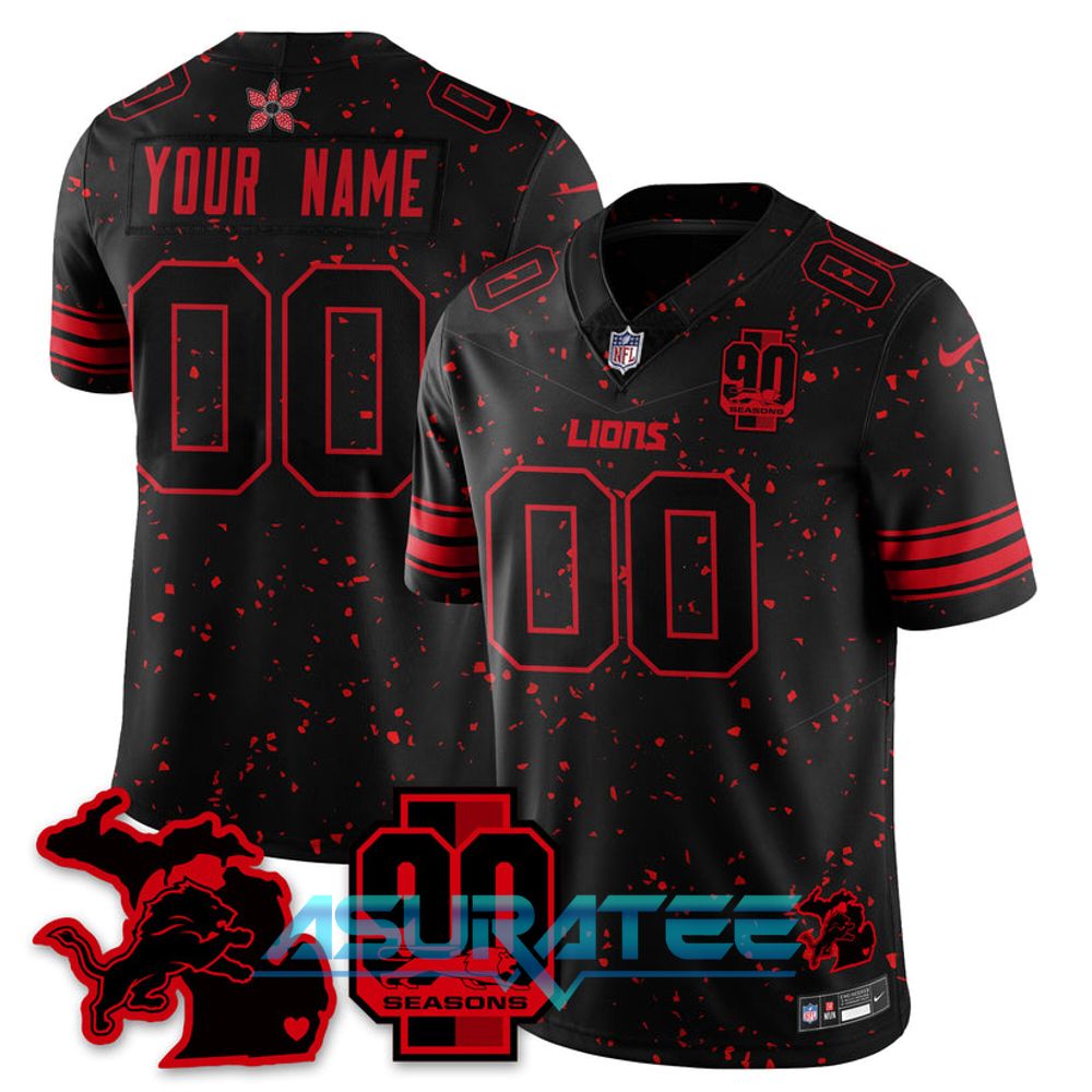 Detroit Lions x Stranger Things 5 Limited Custom Jersey