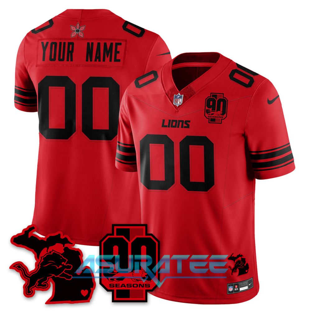 Detroit Lions x Stranger Things 5 Limited Custom Jersey