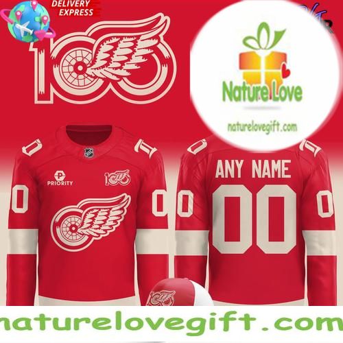 Detroit Red Wings 100 Years Hockeytown Red Jersey NHL