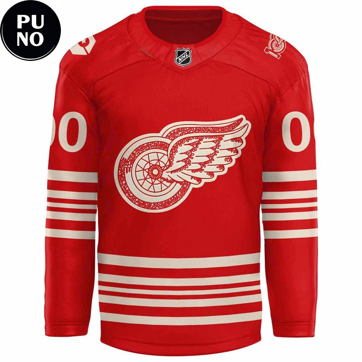 Detroit Red Wings 100th Anniversary Personalized Hockey Jersey