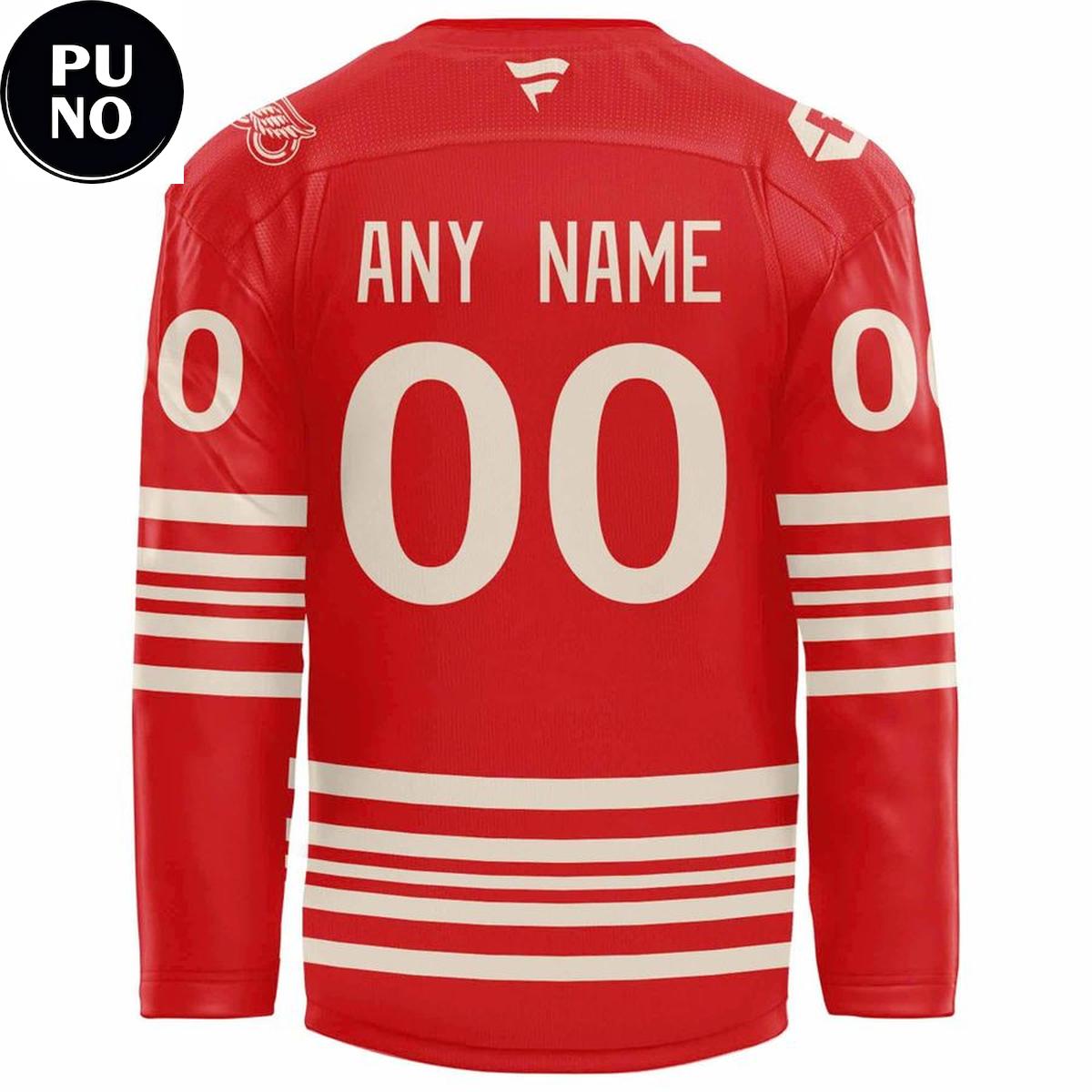Detroit Red Wings 100th Anniversary Personalized Hockey Jersey