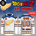 Detroit Red Wings x Dragon Ball Z 2026 Super Aura League Personalized Hockey Jersey