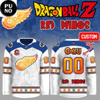 Detroit Red Wings x Dragon Ball Z 2026 Super Aura League Personalized Hockey Jersey