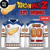 Detroit Red Wings x Dragon Ball Z 2026 Super Aura League Personalized Hockey Jersey