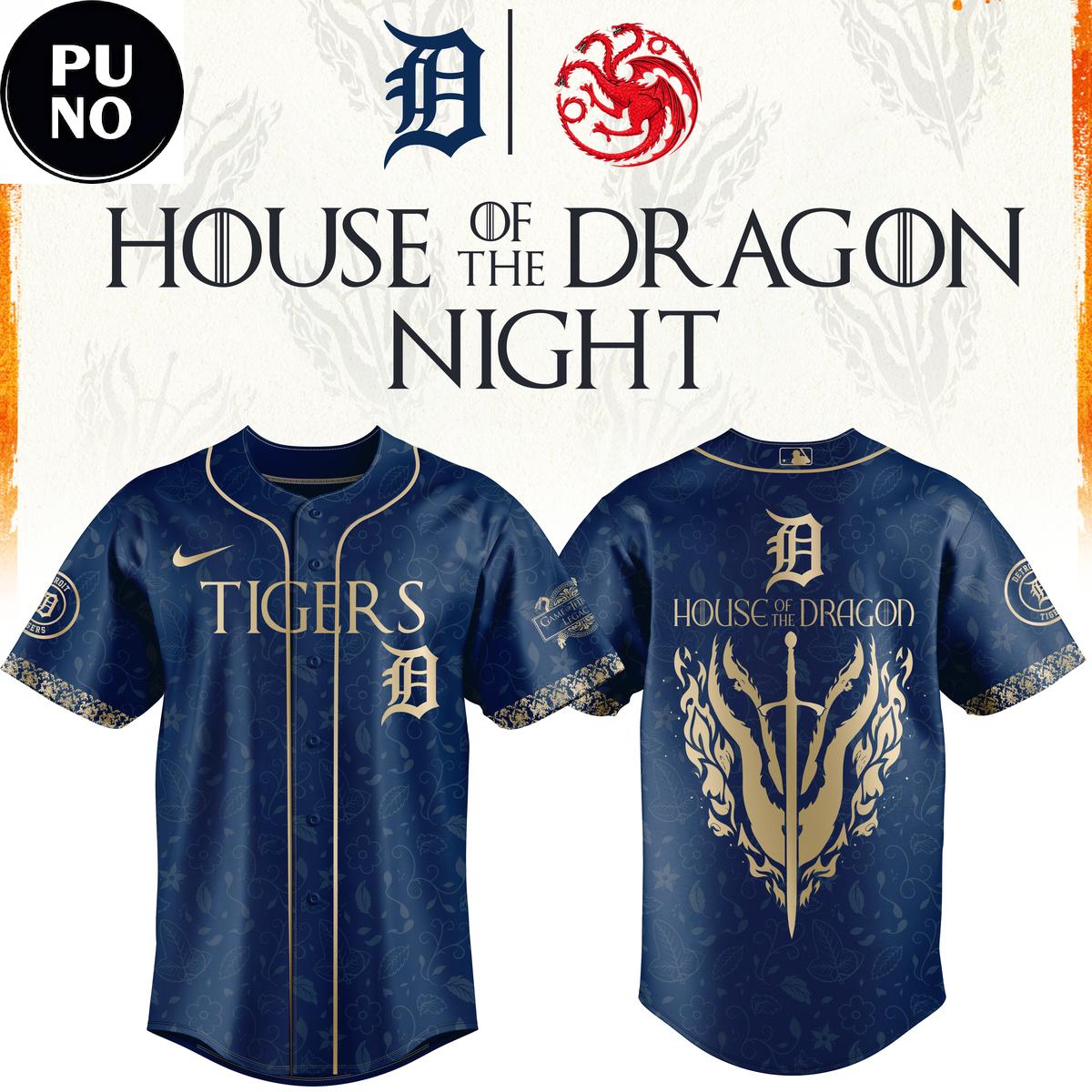 Detroit Tigers 2026 House of the Dragon Night Baseball Jersey