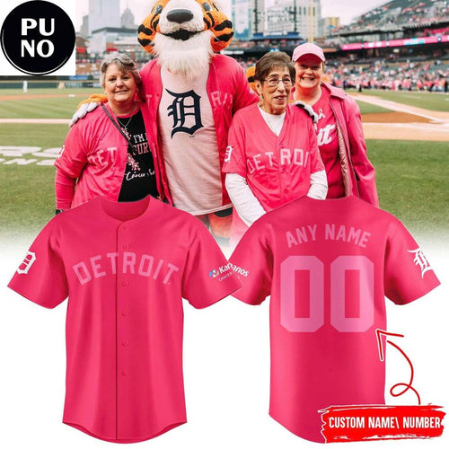 Detroit Tigers Pink Out the Park 2026 Personalized Baseball Jersey
