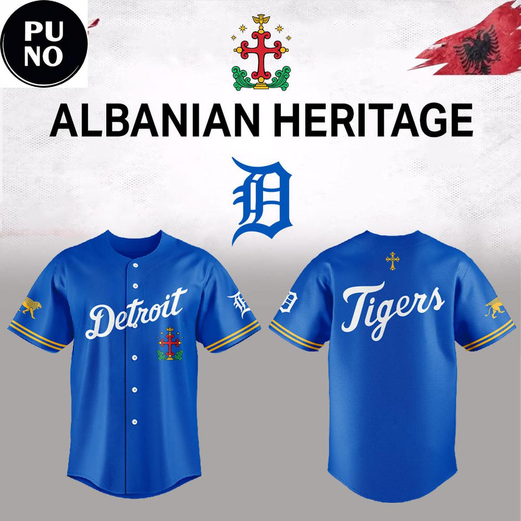 Detroit Tigers x Albanian Heritage Night 2026 Baseball Jersey