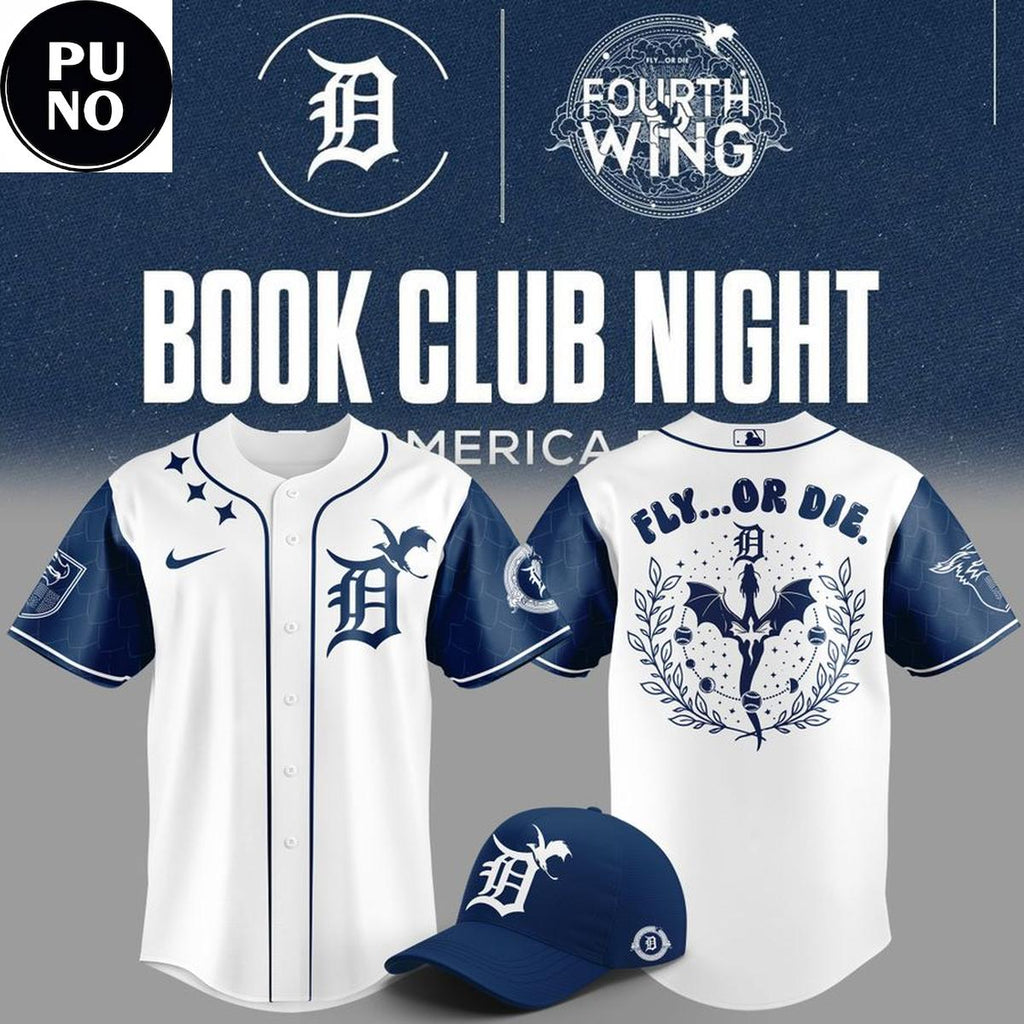 Detroit Tigers x Book Club Night 2026 Fourth Wing Baseball Jersey