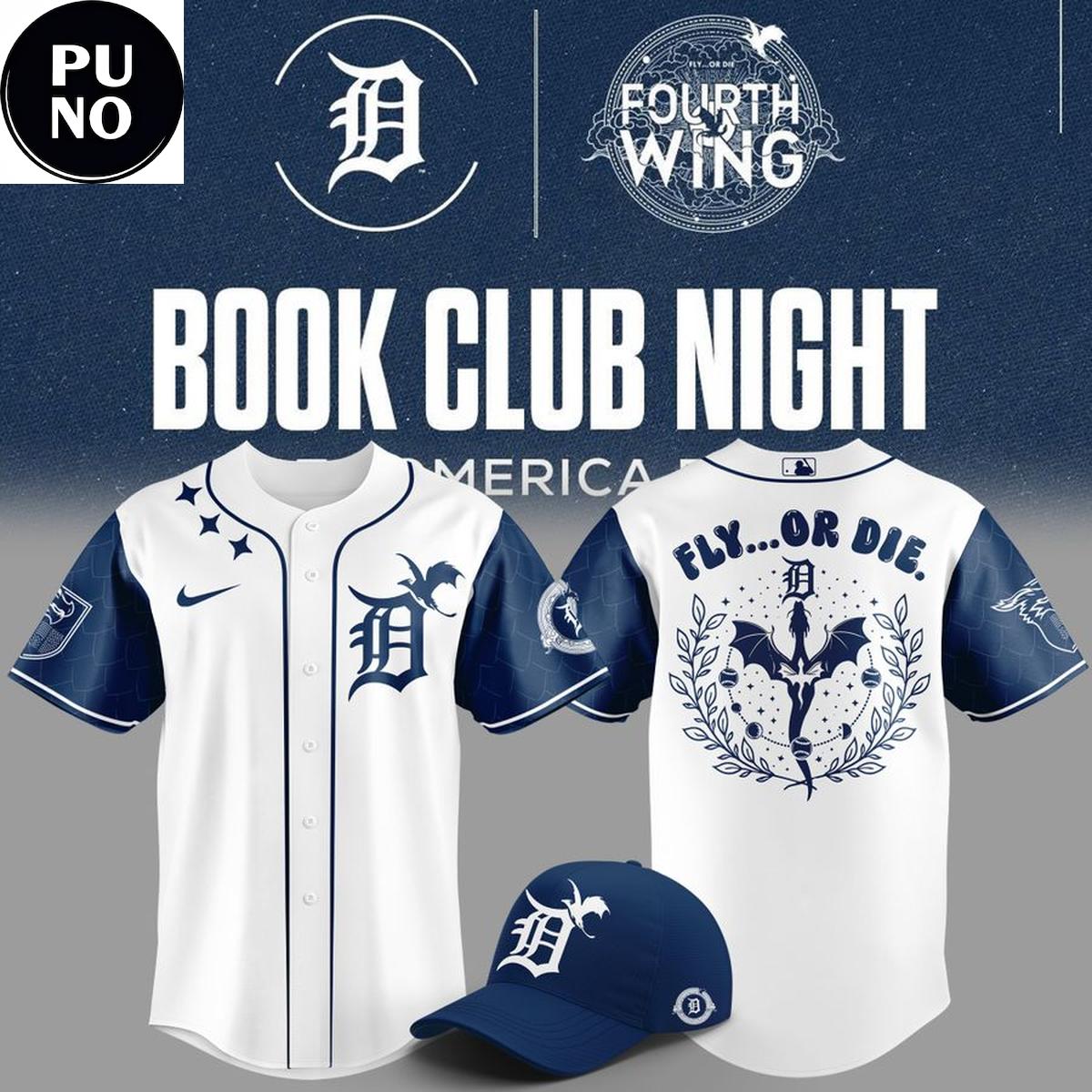 Detroit Tigers x Book Club Night 2026 Fourth Wing Baseball Jersey