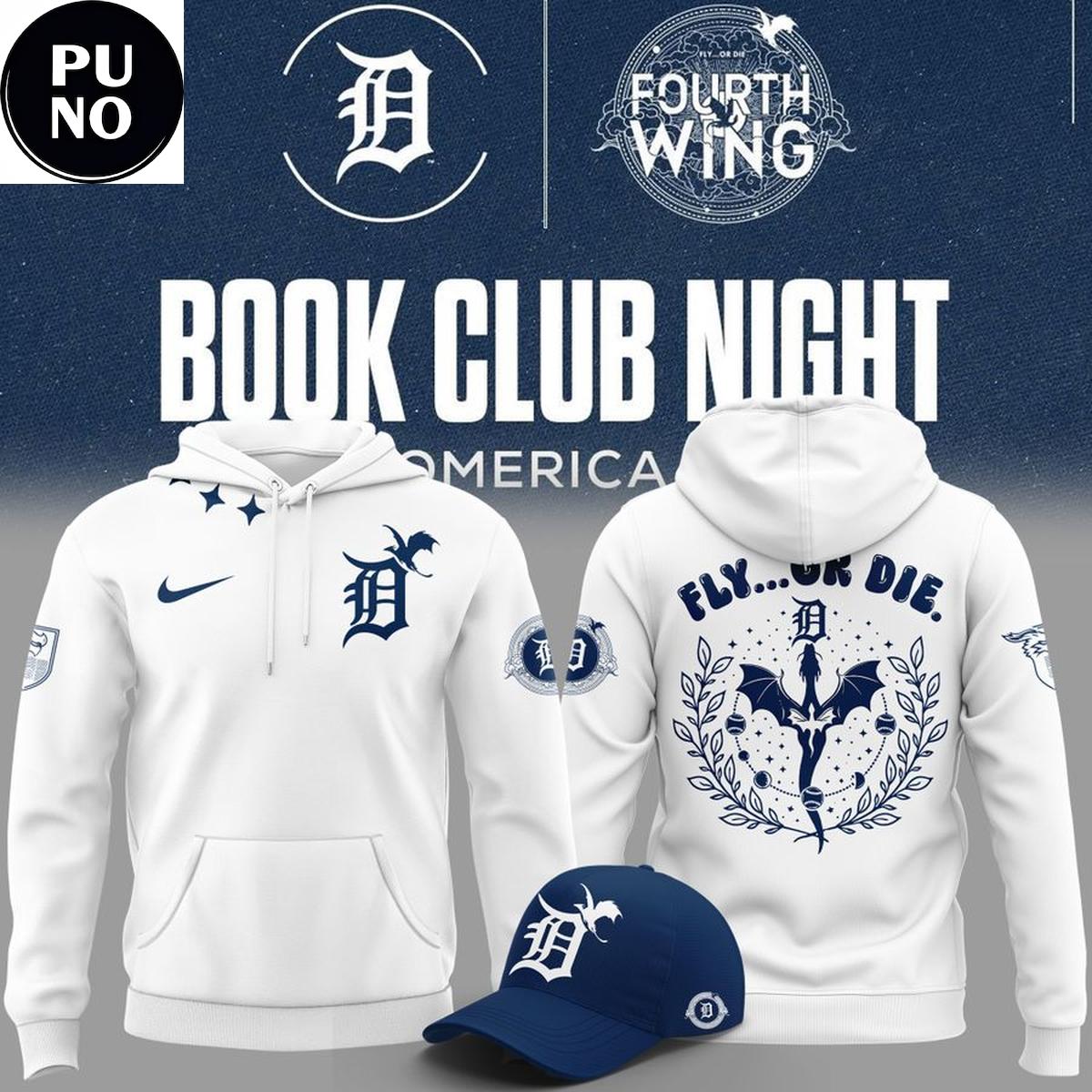 Detroit Tigers x Book Club Night 2026 Fourth Wing Hoodie T-Shirt