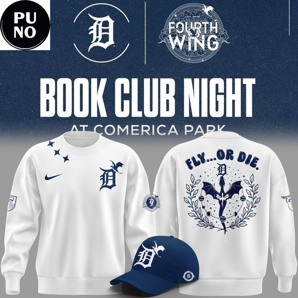 Detroit Tigers x Book Club Night 2026 Fourth Wing Hoodie T-Shirt