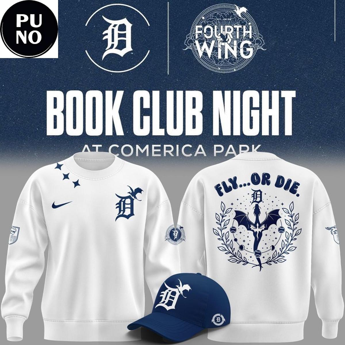 Detroit Tigers x Book Club Night 2026 Fourth Wing Hoodie T-Shirt