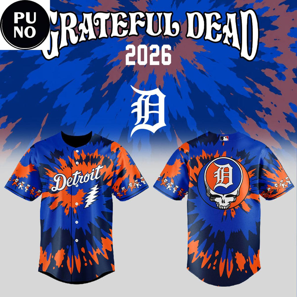 Detroit Tigers x Grateful Dead Night 2026 Personalized Baseball Jersey