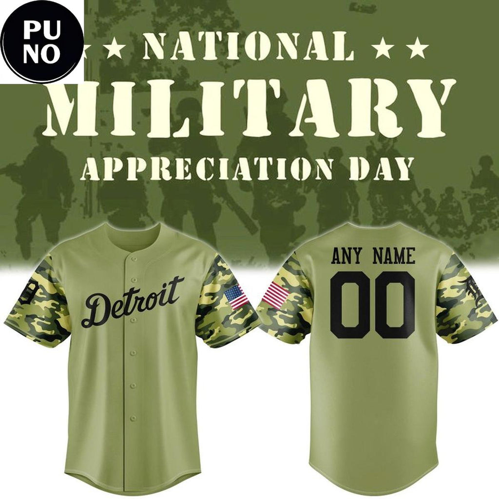 Detroit Tigers x Military Appreciation Night 2026 Personalized Baseball Jersey