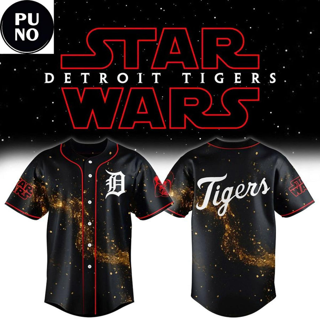 Detroit Tigers x Star War Night 2026 Golden Galaxy Baseball Jersey