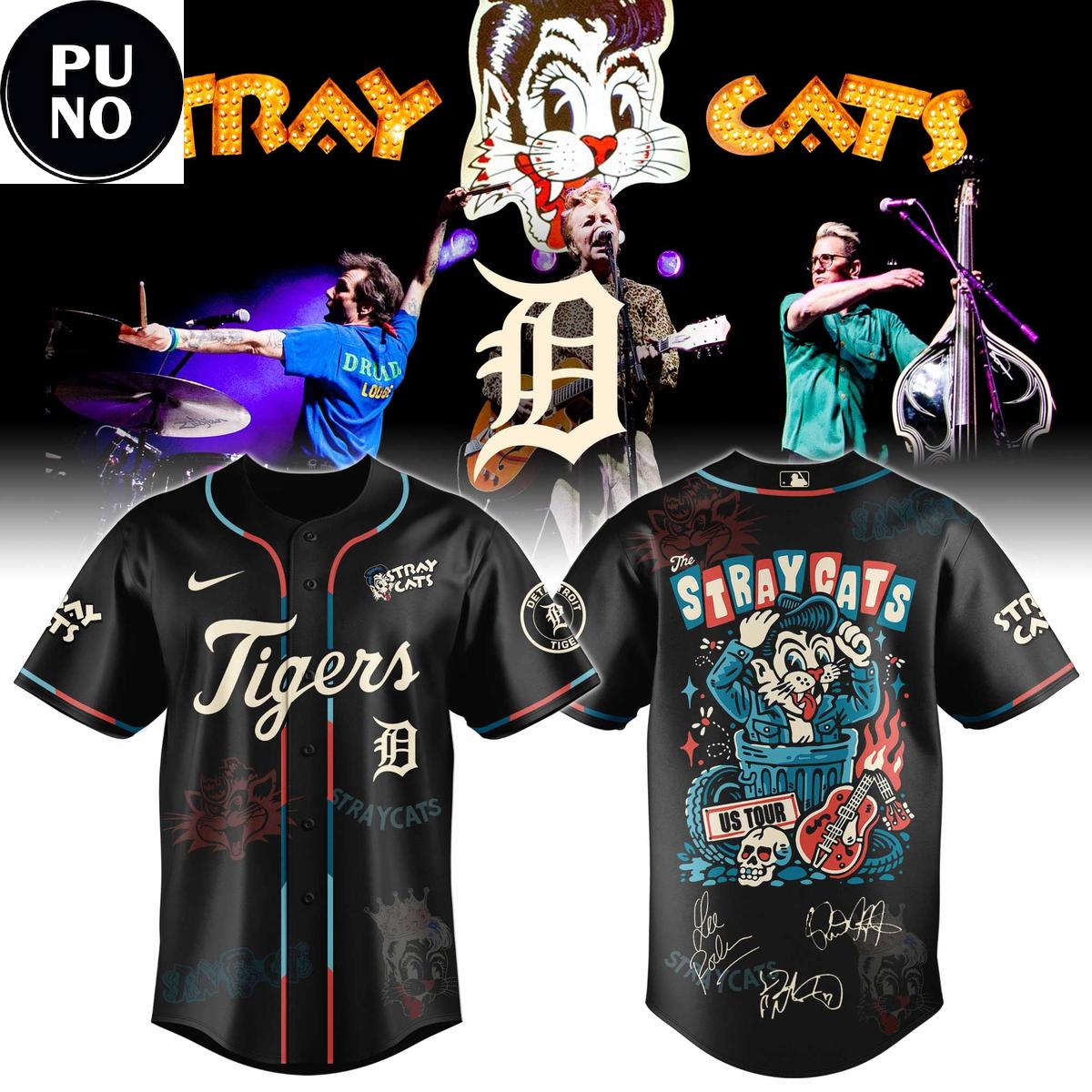 Detroit Tigers x Stray Cats US Tour 2026 Baseball Jersey