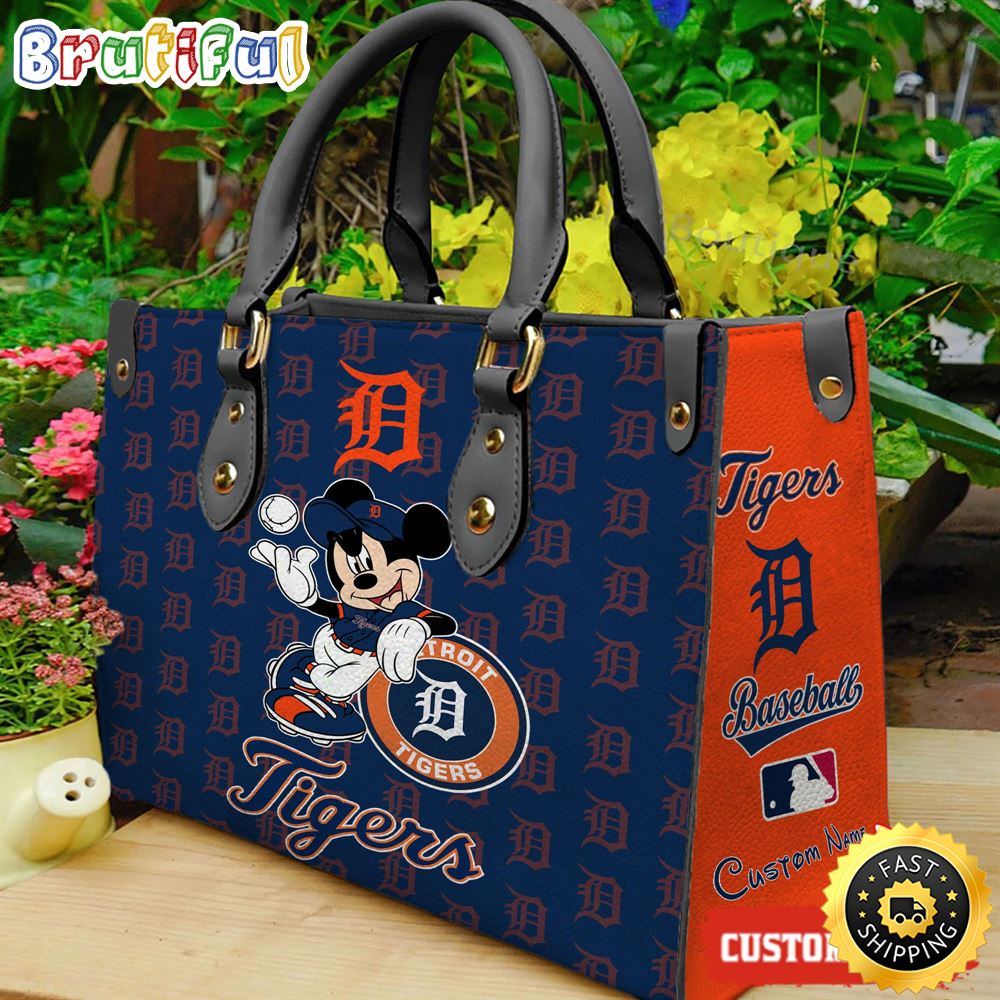 Detroit Tigers Mickey Women Leather Hand Bag