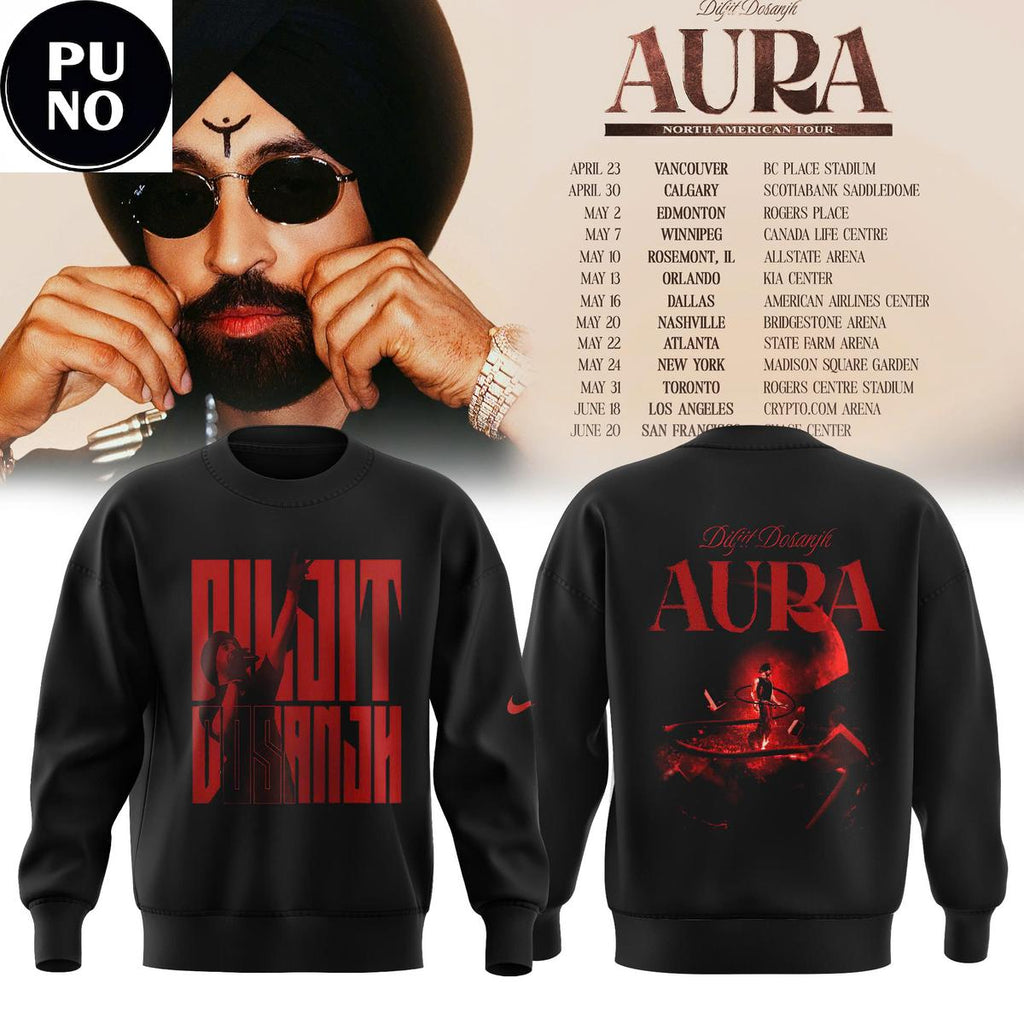 Diljit Dosanjh Aura Tour 2026 North America Hoodie Shirt