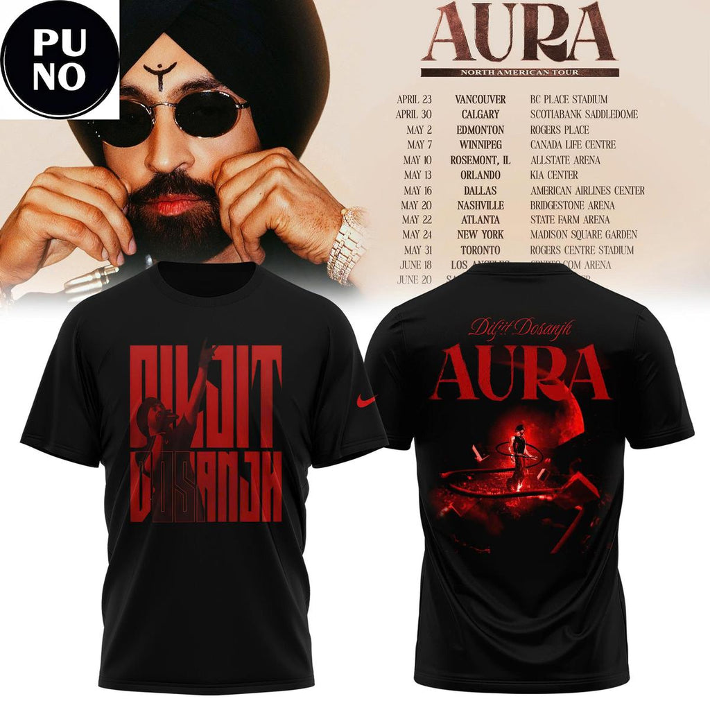 Diljit Dosanjh Aura Tour 2026 North America Hoodie Shirt
