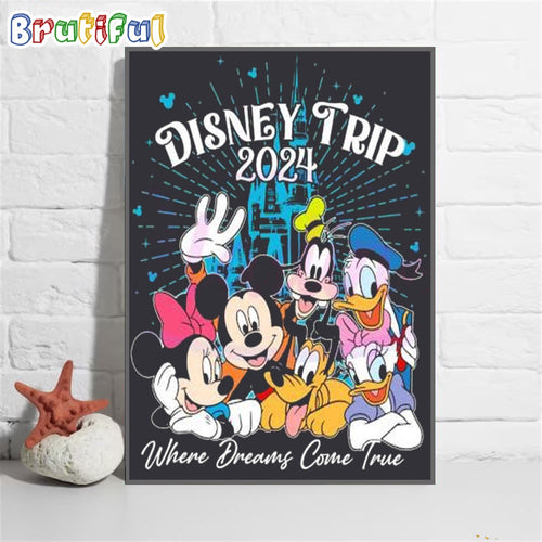 Disney Trip 2024 Where Dreams Come True Wall Art Poster Canvas