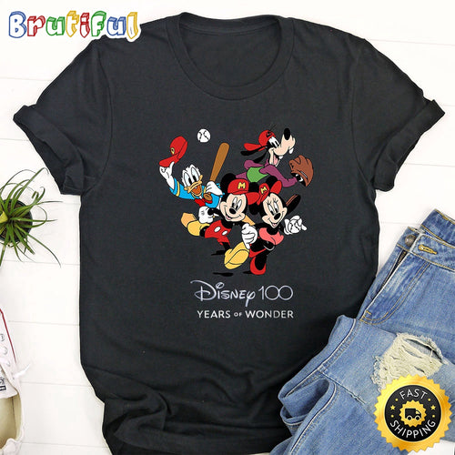 Disney Mickey Baseball T Shirt Mickey Mouse 100 Year Anniversary Unisex Shirt