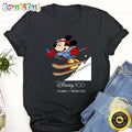 Disney Mickey Snowboarding T Shirt Mickey Mouse 100 Year Anniversary Unisex Shirt