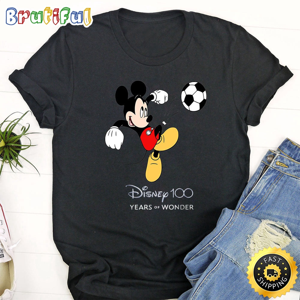 Disney Mickey Soccer T Shirt Mickey Mouse 100 Year Anniversary Unisex Shirt