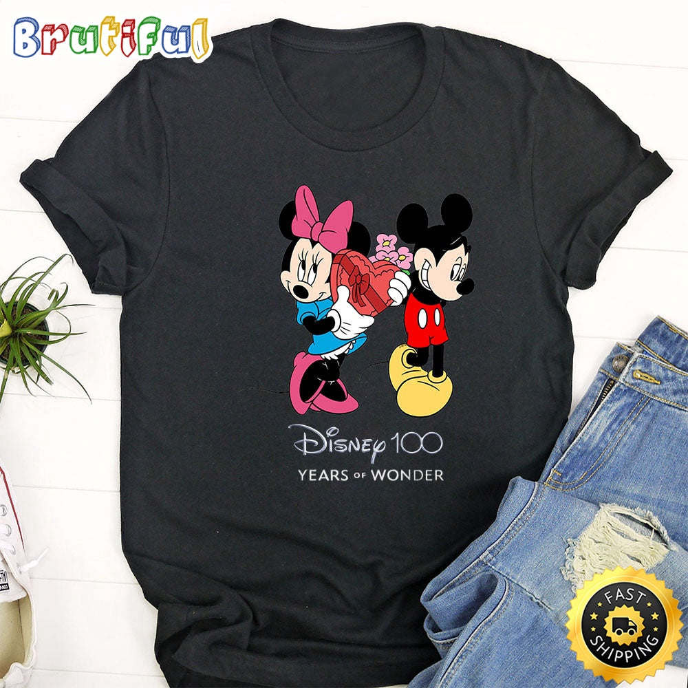 Disney Mickey Valentine’s Day T Shirt Mickey Mouse 100 Year Anniversary Unisex Shirt