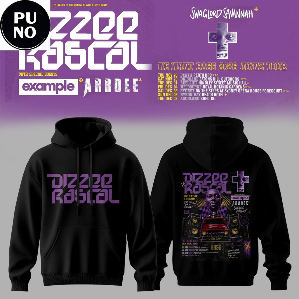Dizzee Rascal We Want Bass Tour 2026 Hoodie T-Shirt