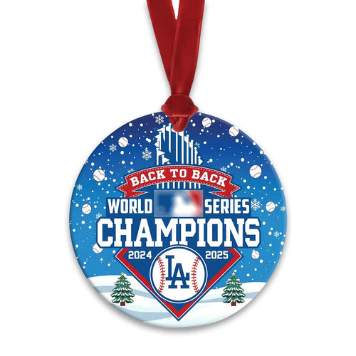 Dodgers Back to Back World Series Champions 2025 Christmas Ornament