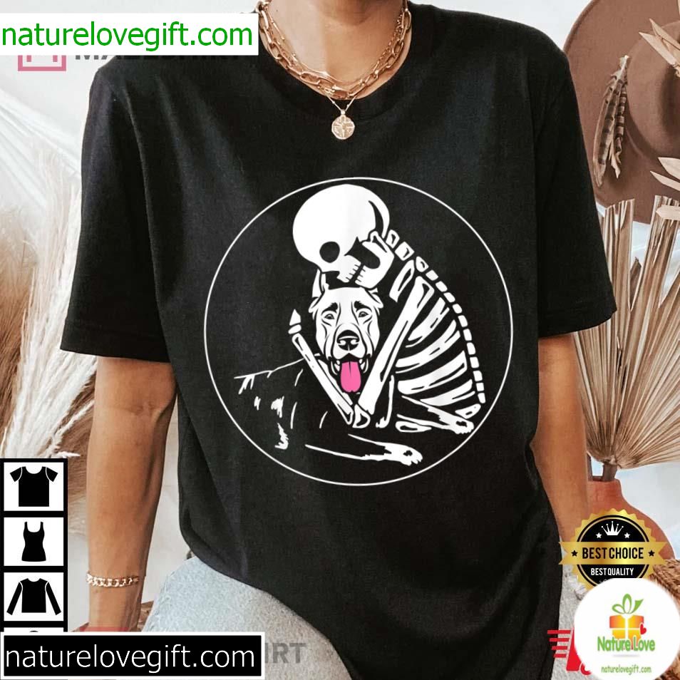 Doberman Dog Mom Skeleton Halloween T-Shirt Lazy Pet Owner