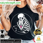Doberman Dog Mom Skeleton Halloween T-Shirt Lazy Pet Owner