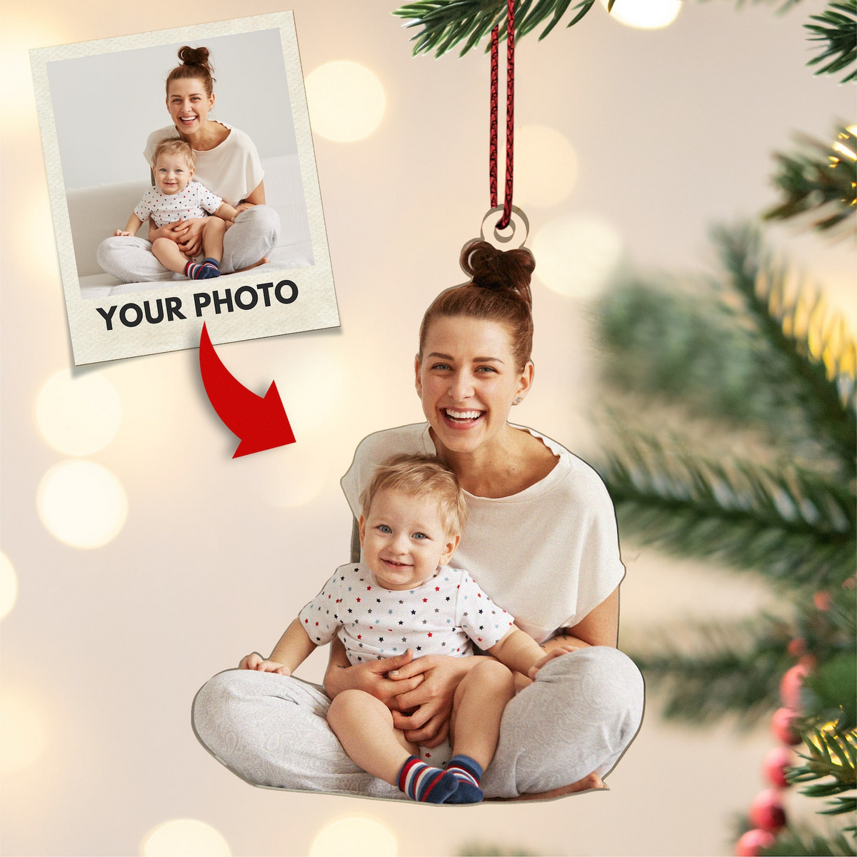 Christmas Ornament Photo Ornament, Personalized Ornament, Custom Family Photo Ornament, Acrylic Picture Ornament, Family Ornaments 2025