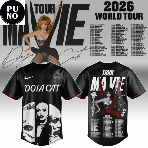 Doja Cat The Ma Vie World Tour 2026 Schedule Baseball Jersey