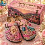 Dolly Parton 9 to 5 Pink Suede Clogs