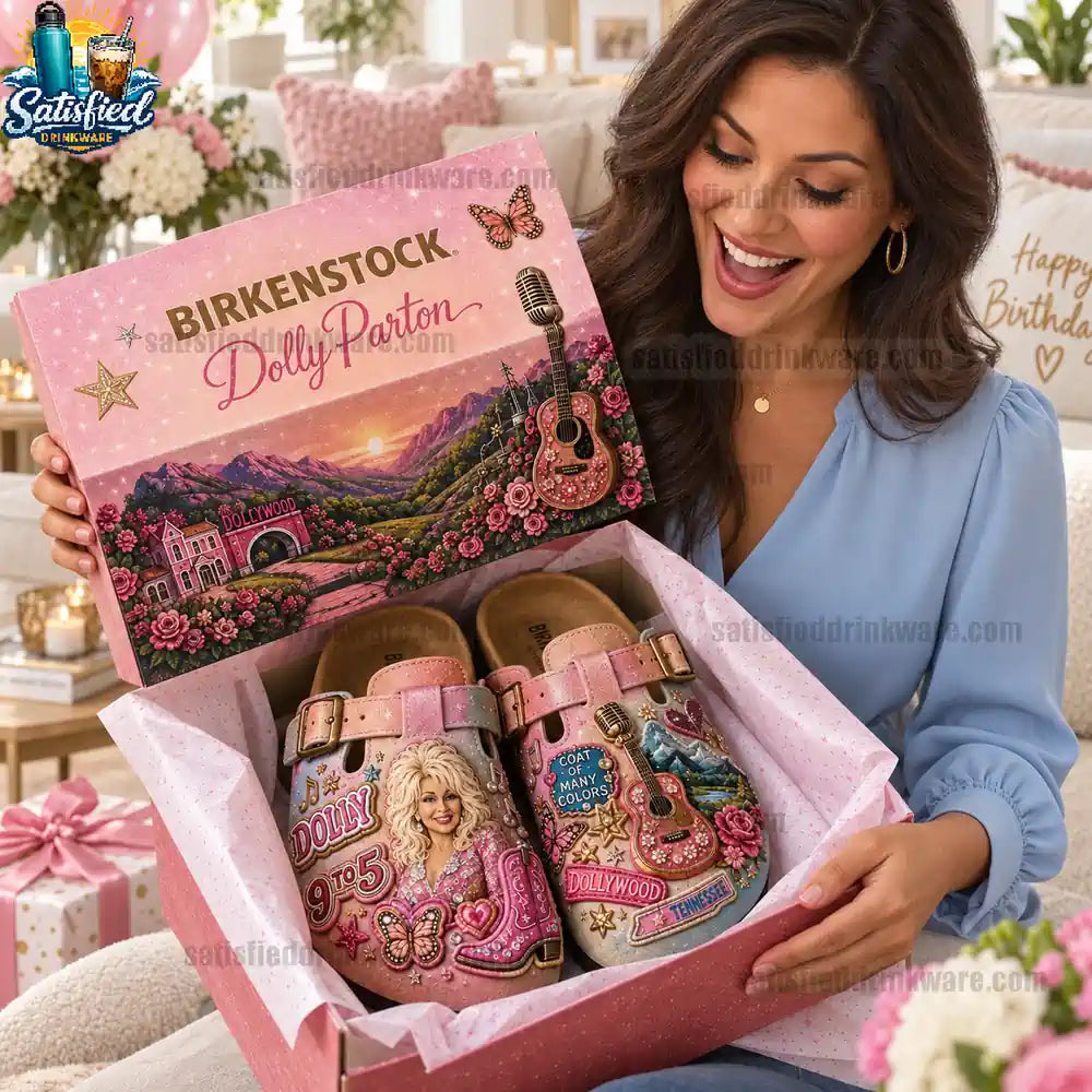 Dolly Parton 9 to 5 Pink Suede Clogs