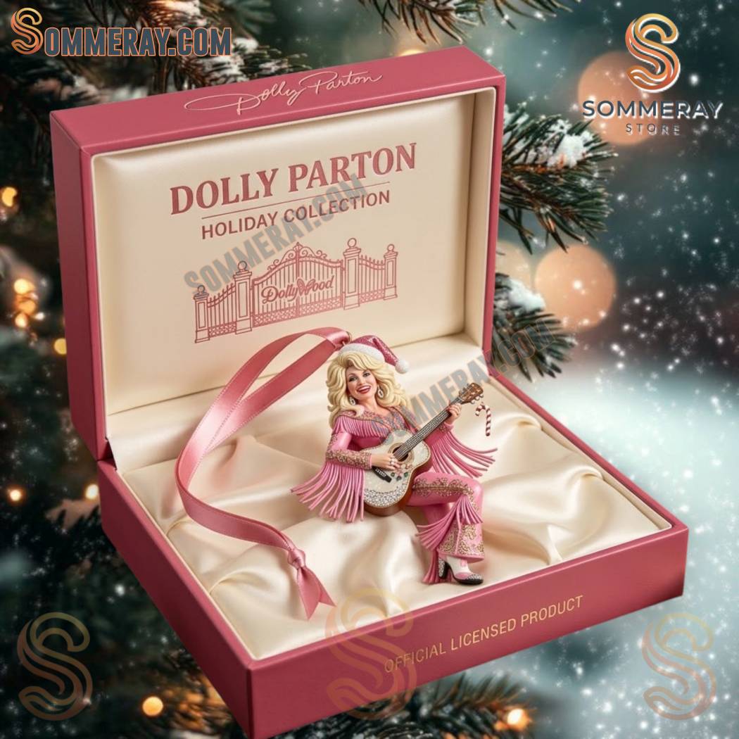 Dolly Parton Sparkly Pink Fringe Outfit Christmas Ornament