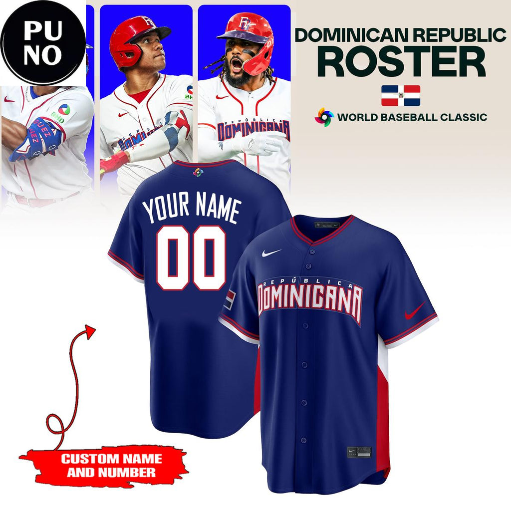 Dominican Republic World Baseball Classic 2026 Personalized Baseball Jersey