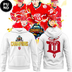 Dubuque Fighting Saints 2026 Dupaco Cowbell Cup Champion Hoodie T-Shirt