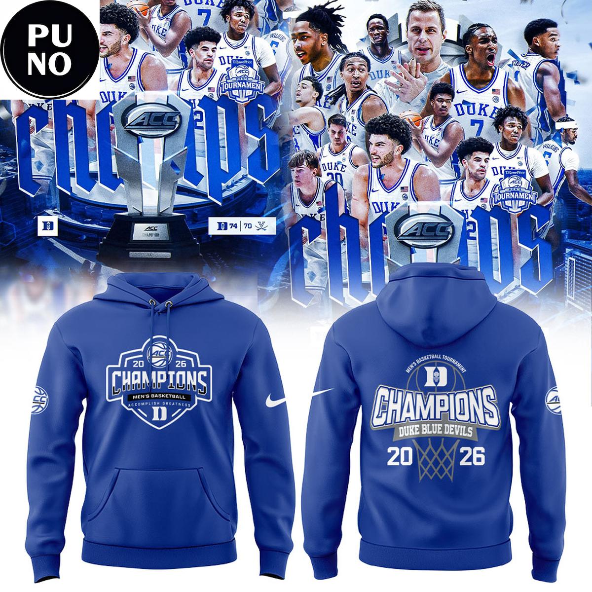 Duke Blue Devils 2026 ACC Men’s Basketball Tournament Champions Hoodie T-Shirt