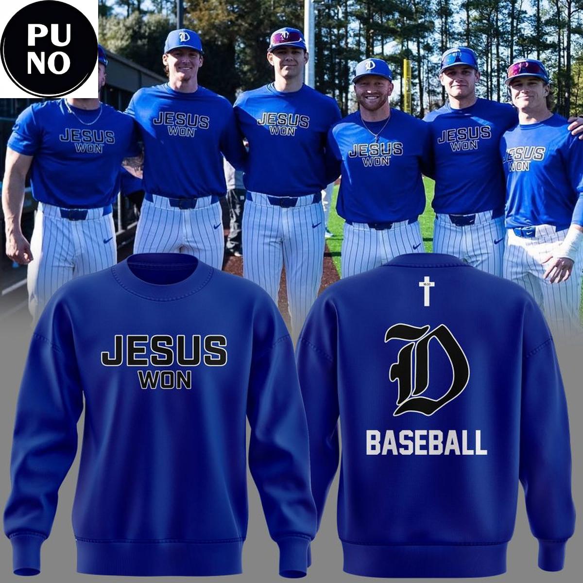 Duke Blue Devils Baseball 2026 Jesus Won Game 1 On Deck Hoodie Shirt