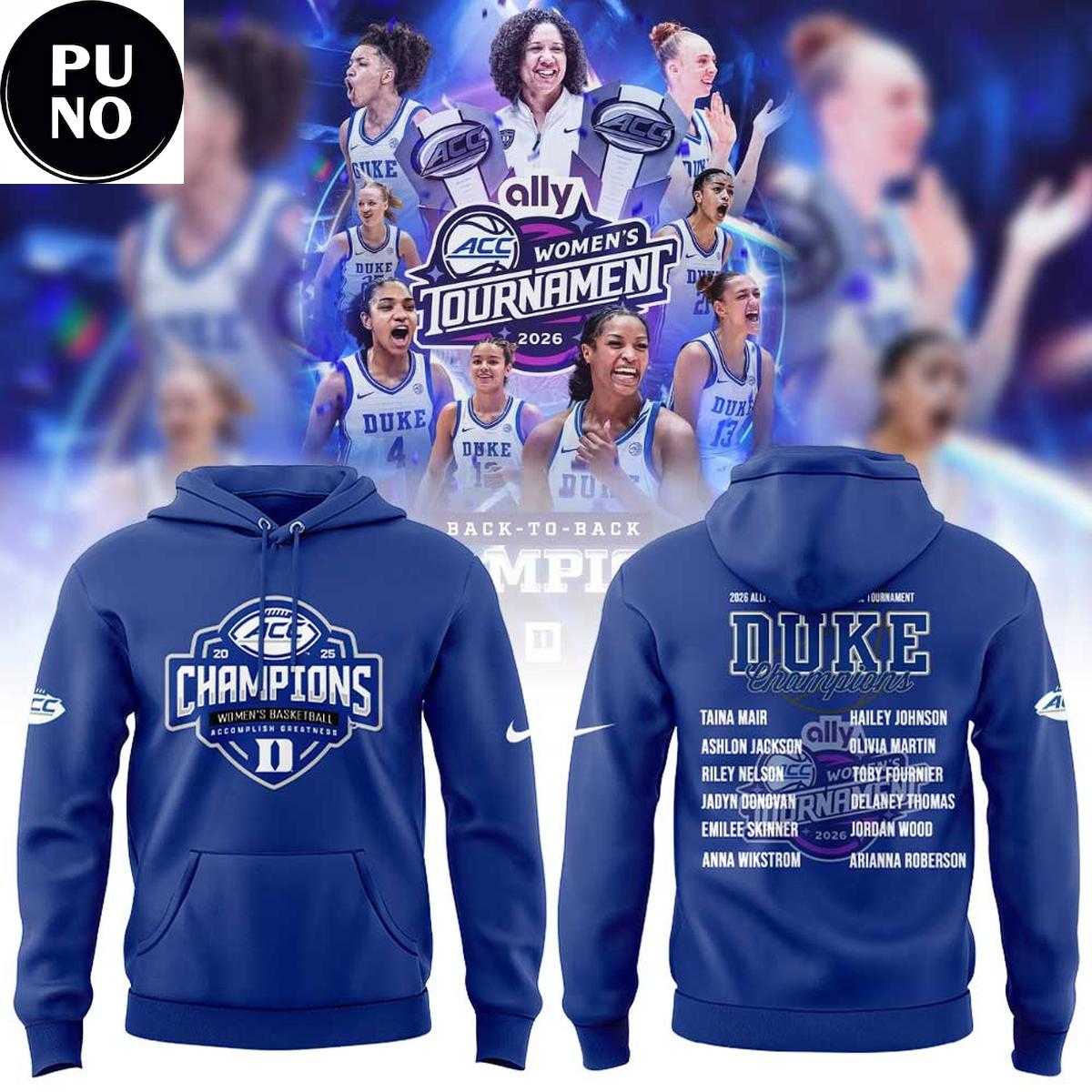 Duke Blue Devils Women’s Basketball 2026 ACC Women’s Tournament Championship Hoodie T-Shirt