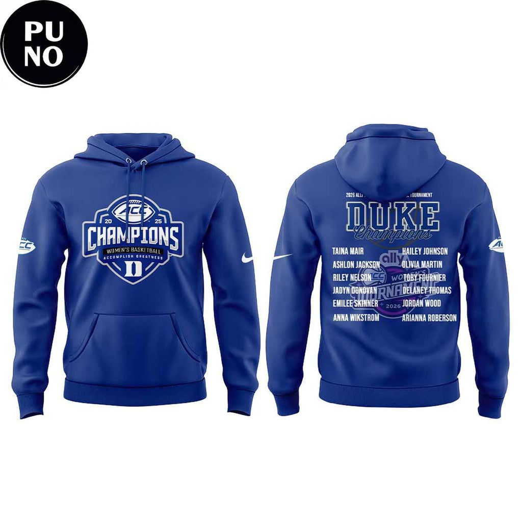 Duke Blue Devils Women’s Basketball 2026 ACC Women’s Tournament Championship Hoodie T-Shirt