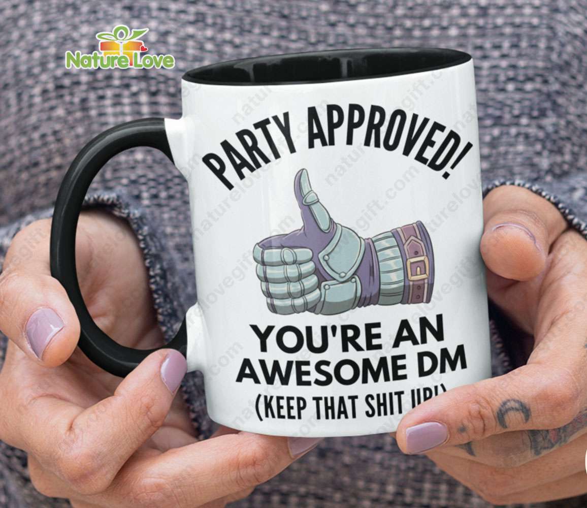 Party Approved Dungeon Master Mug DnD Dungeons and Dragons Gift