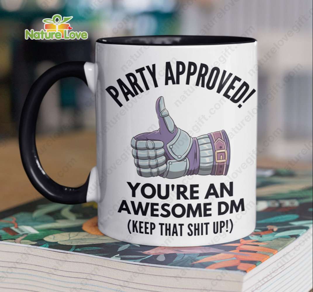 Party Approved Dungeon Master Mug DnD Dungeons and Dragons Gift