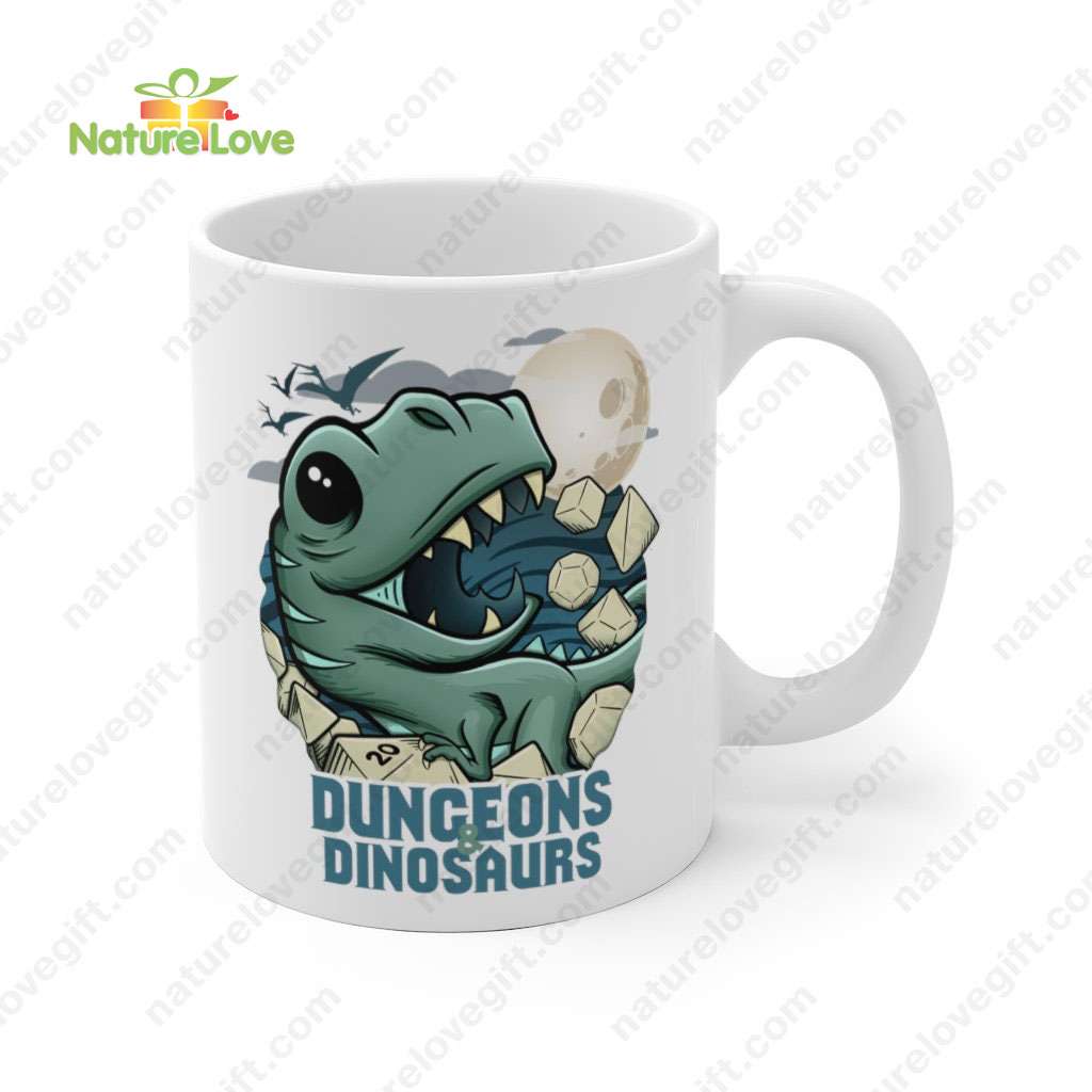 Dungeons and Dinosaurs Mug DnD Dungeons and Dragons Gift