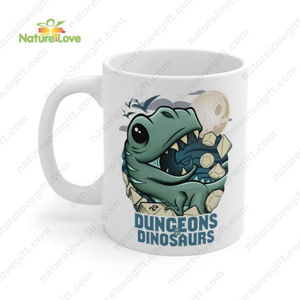 Dungeons and Dinosaurs Mug DnD Dungeons and Dragons Gift